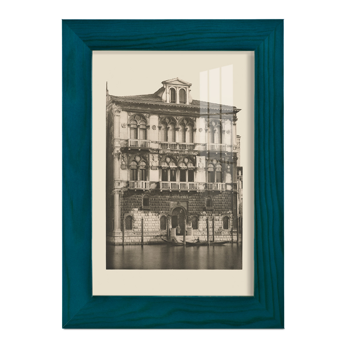 Vintage Views of Venice II - Framed Print w/glass - Ocean Blue