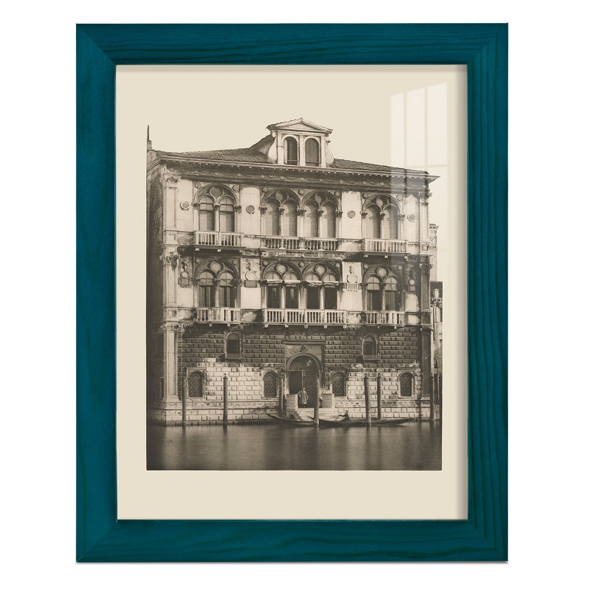 Vintage Views of Venice II - Framed Print w/glass - Ocean Blue