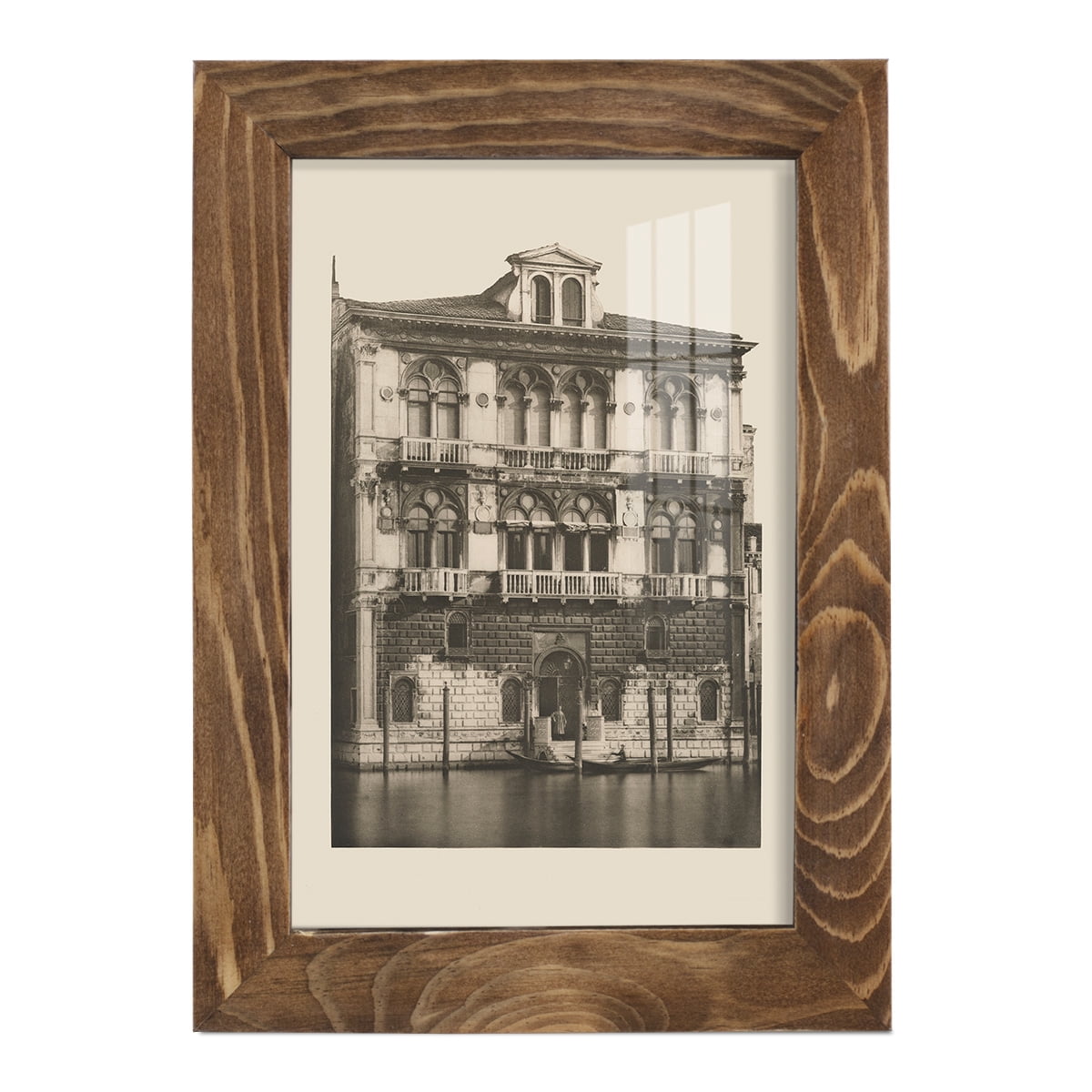 Vintage Views of Venice II - Framed Print w/glass - Walnut