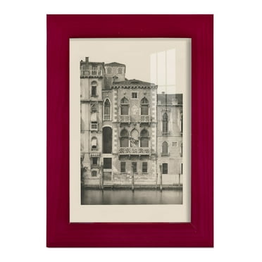 Vintage Views of Venice III - Framed Print w/glass - Cherry Red