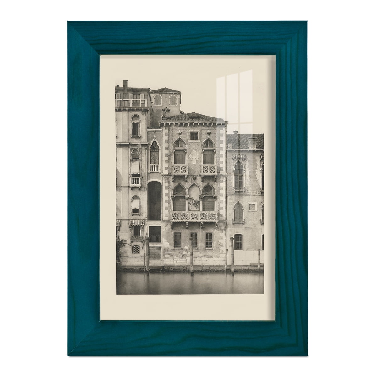 Vintage Views of Venice III - Framed Print w/glass - Ocean Blue