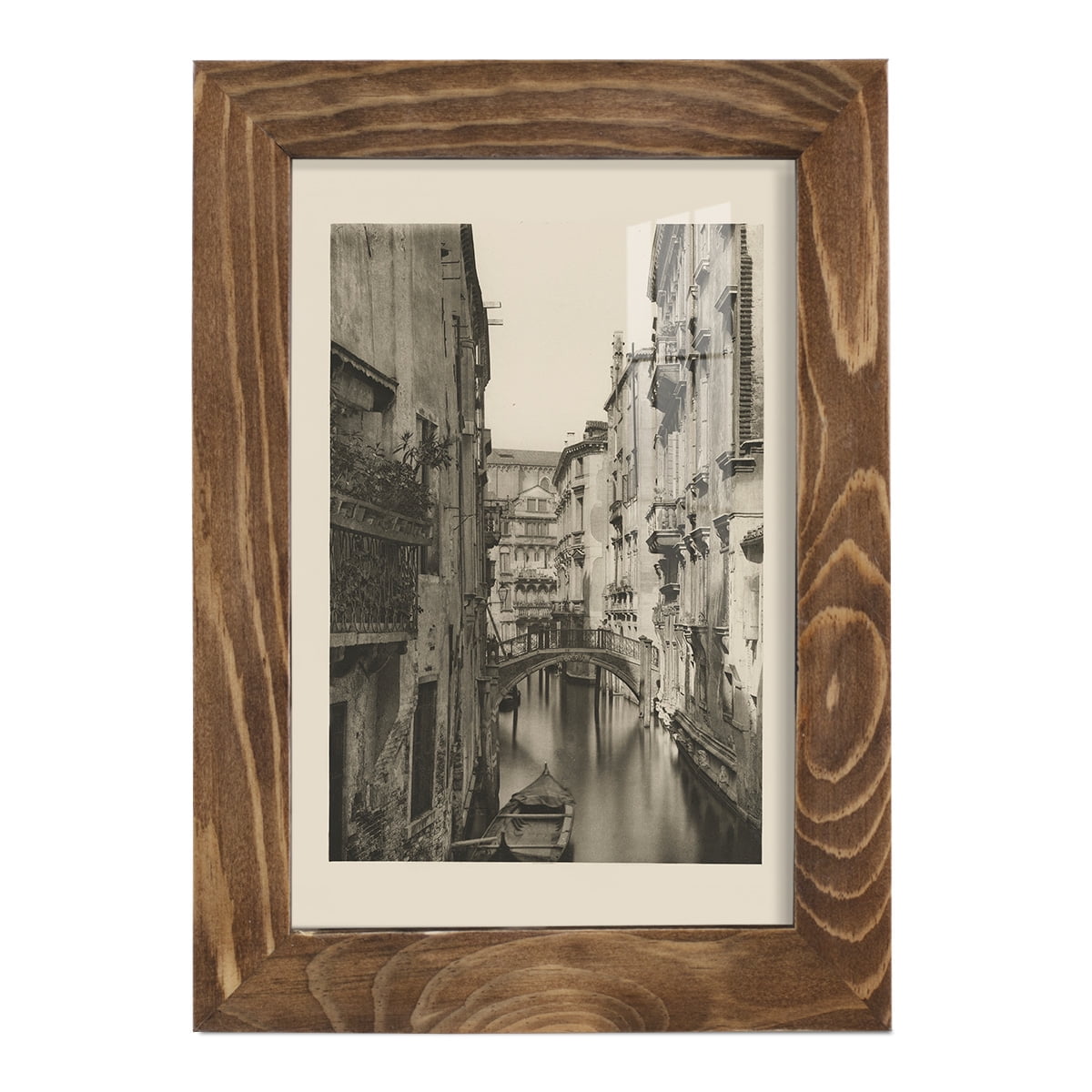 Vintage Views of Venice IV - Framed Print w/glass - Walnut