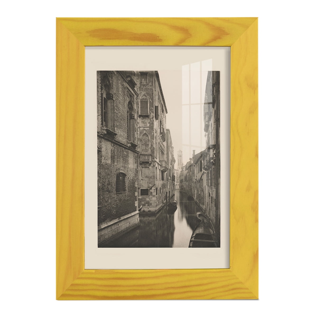 Vintage Views of Venice V - Framed Print w/glass - Sunflower Yellow
