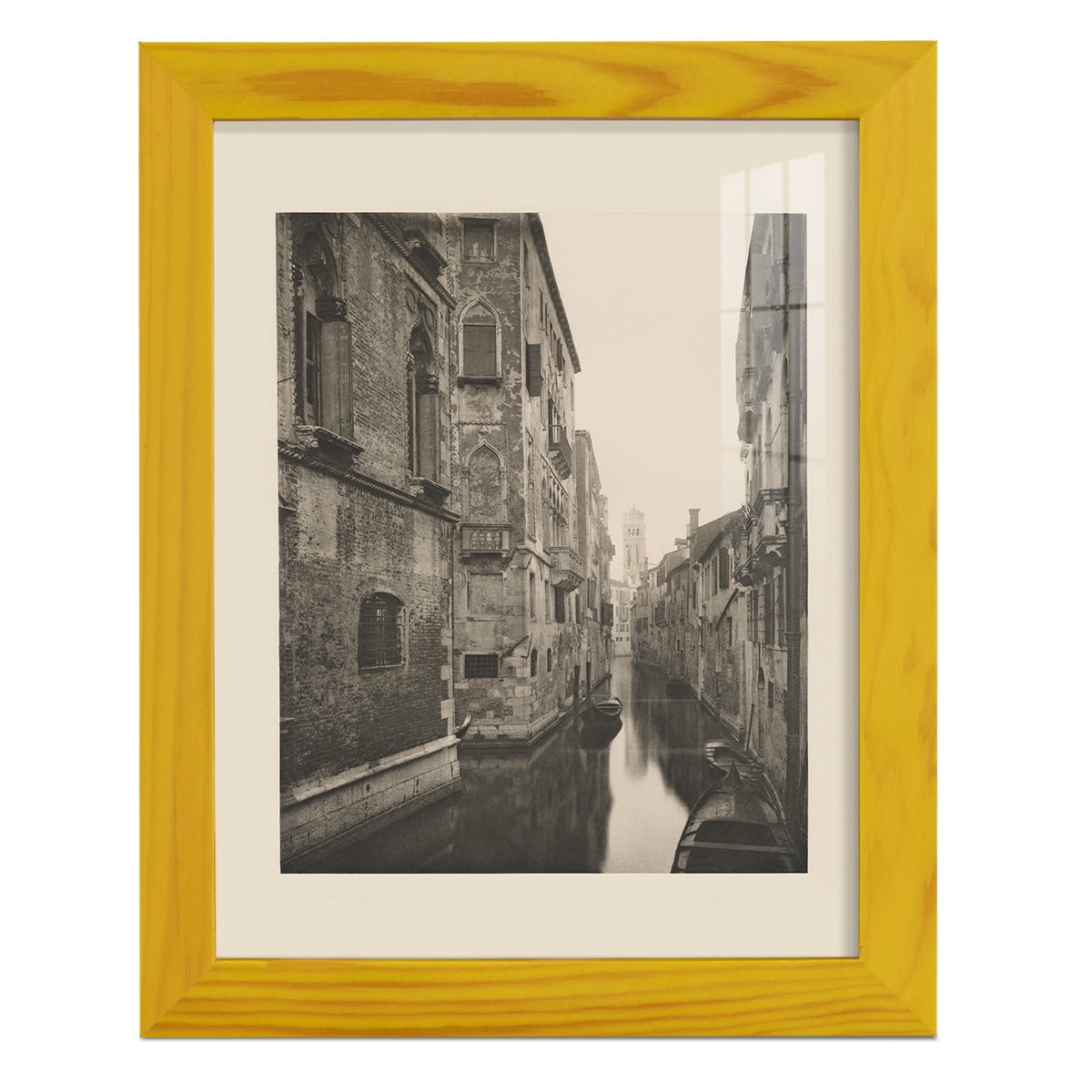 Vintage Views of Venice V - Framed Print w/glass - Sunflower Yellow