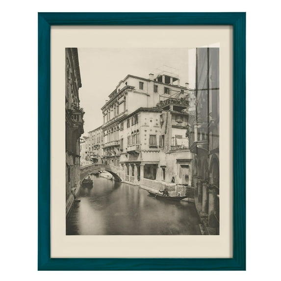 Vintage Views of Venice VI - Framed Print w/glass - Ocean Blue