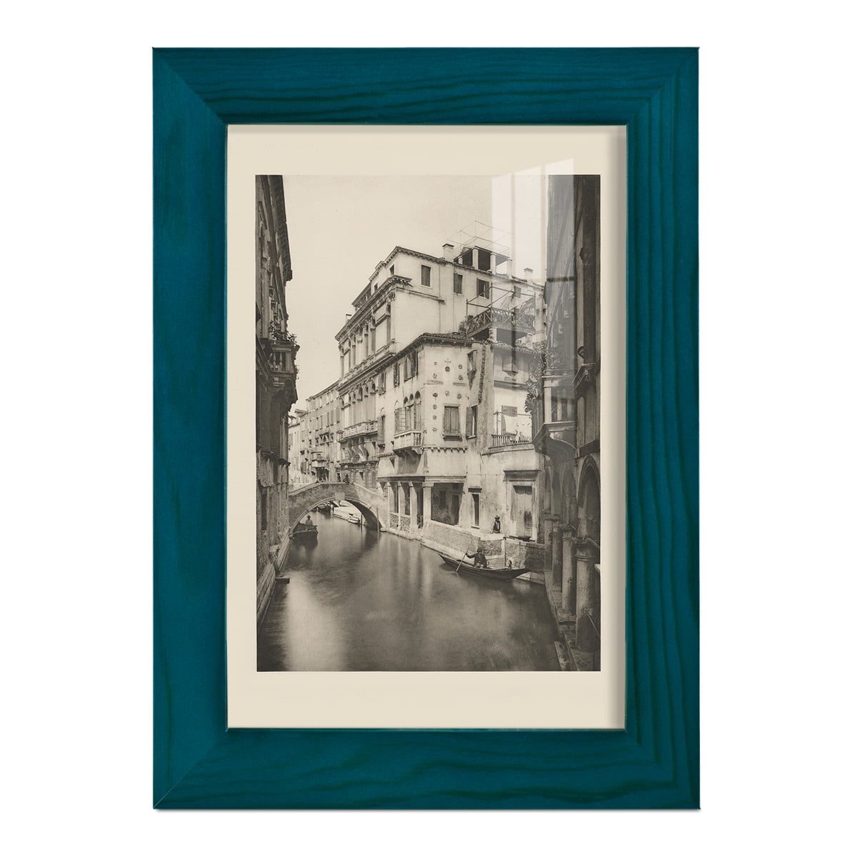 Vintage Views of Venice VI - Framed Print w/glass - Ocean Blue