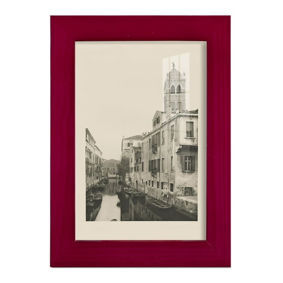 Vintage Views of Venice VII - Framed Print w/glass - Cherry Red