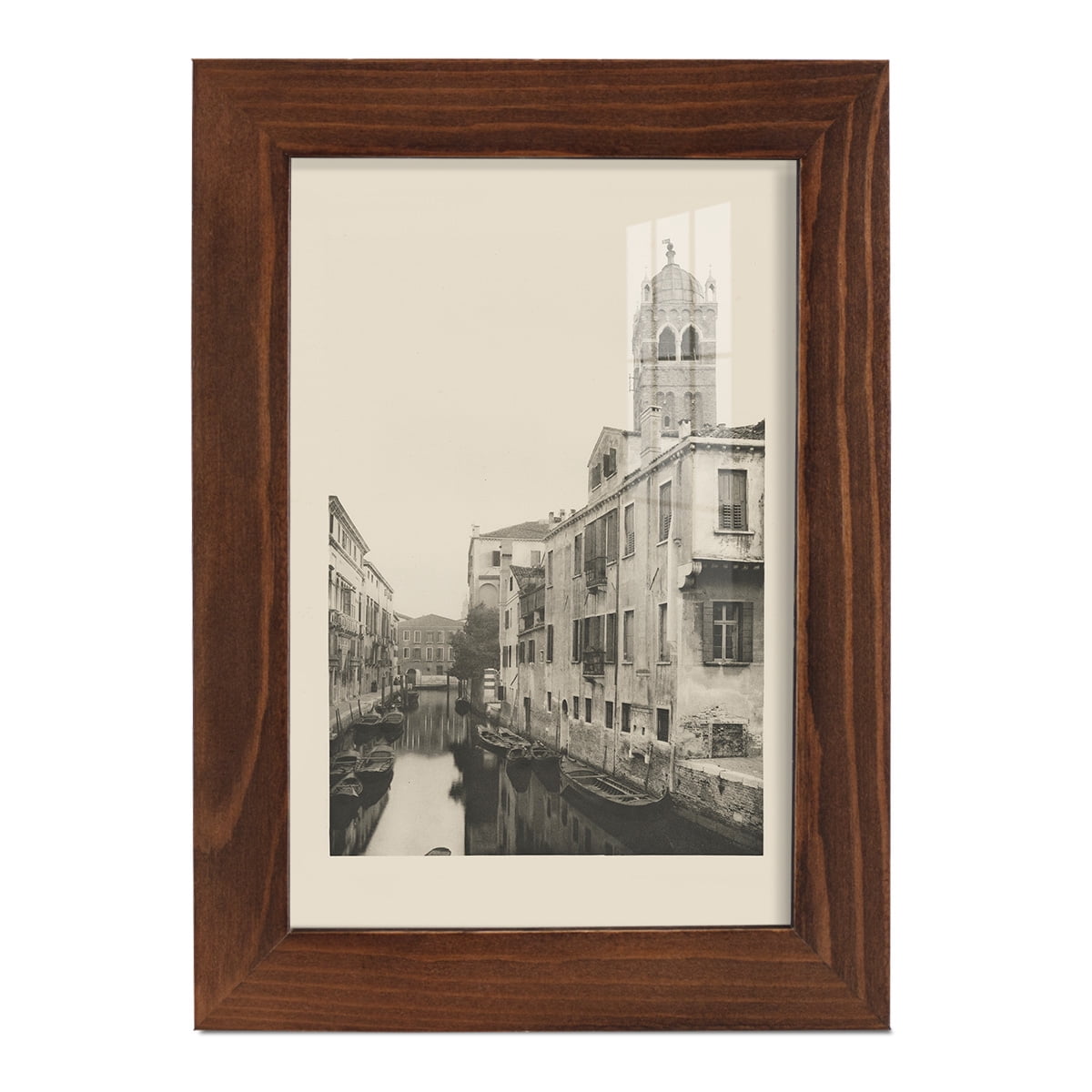 Vintage Views of Venice VII - Framed Print w/glass - Chestnut