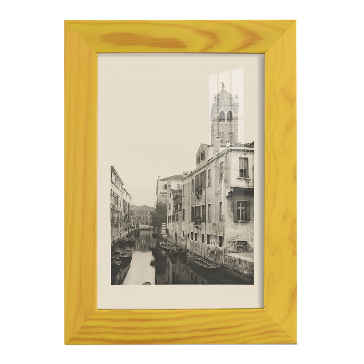 Vintage Views of Venice VII - Framed Print w/glass - Sunflower Yellow