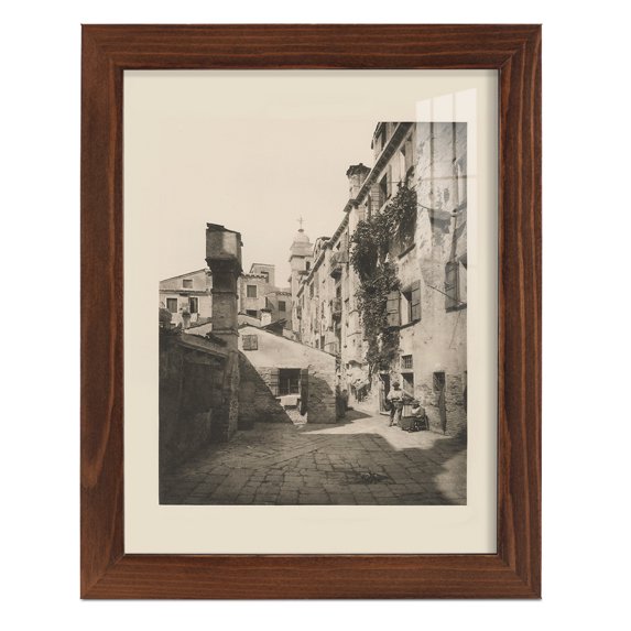 Vintage Views of Venice VIII - Framed Print w/glass - Chestnut