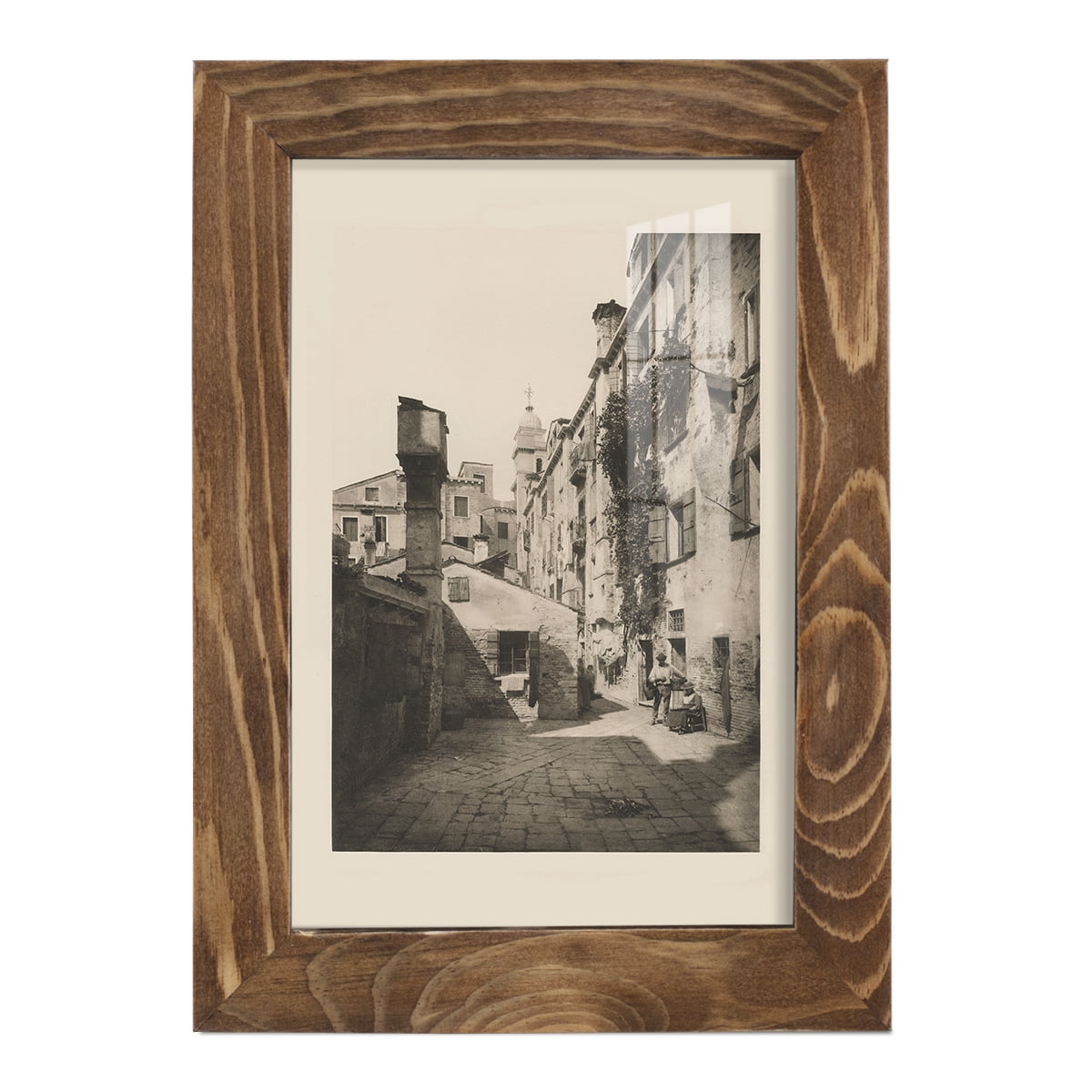 Vintage Views of Venice VIII - Framed Print w/glass - Walnut