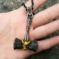 thumbnail image 1 of Vintage Viking Gold Skull Hammer Pendant Necklace, 1 of 2
