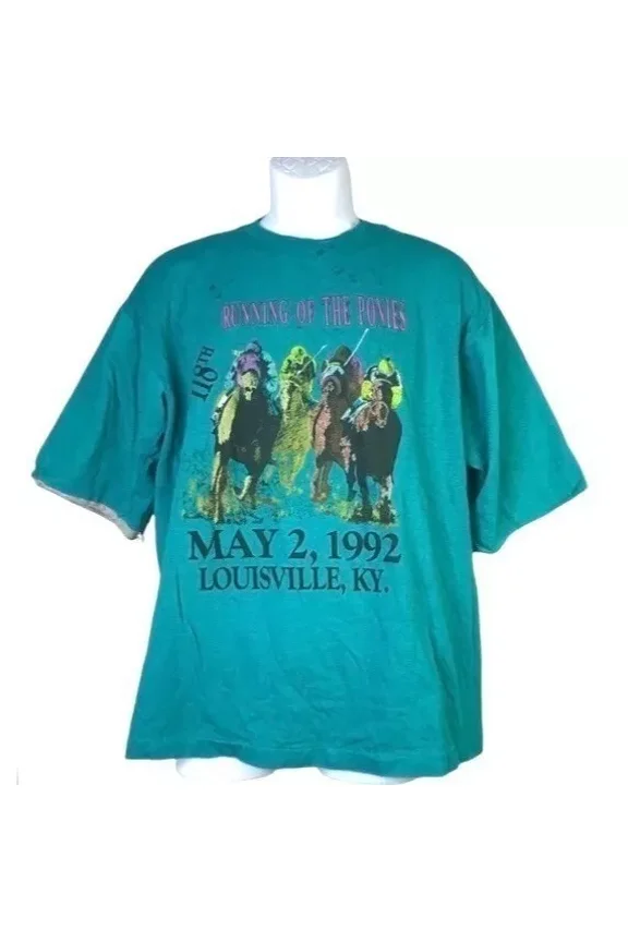 Vintage Vintage 90S Men'S L Gitano Kentucky Derby 92 Horse Racing Graphic Tee T-Shirt Best Birthday Gifts