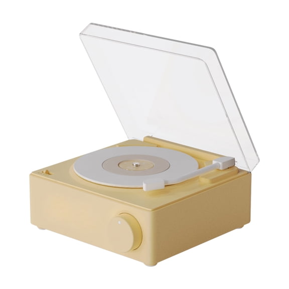 Vintage Vinyl Bluetooth Speaker, Retro Phonograph Music Player, Wireless Charging, 3 Alarm Clocks, TF Card Support, Portable Outdoor Travel Camping Audio Yellow