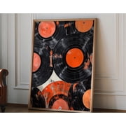 Vintage Vinyl Records Wall Art Print, Retro Music Lover Decor, Unique Record Album Artwork, Music Studio Wall Decor, Gift for Audiophiles, 12x18 UNFRAMED