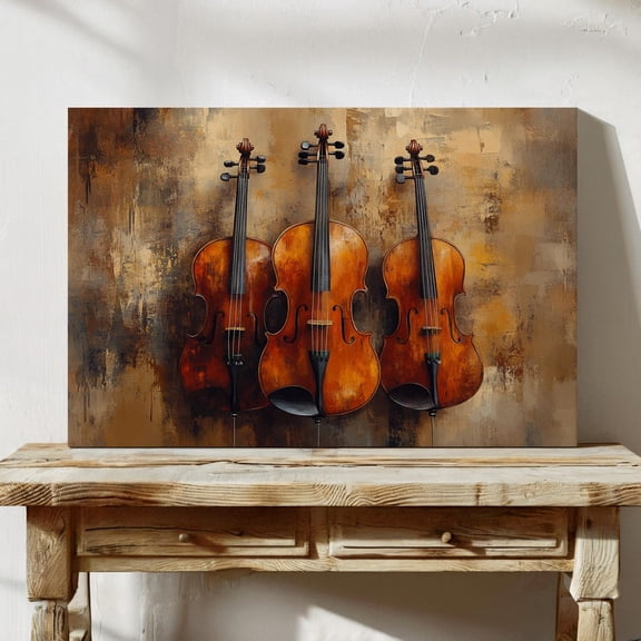 Vintage Violin, Classical Music Decor, Rustic String Instrument Print, Music Lover Gift, Antique Violin Painting Wall Art, Modern Wall Decor, 12x18 UNFRAMED