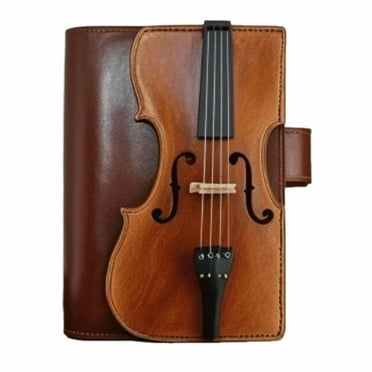 Vintage Violin Leather Notebook, Leather Journal, Handmade Look Refillable Journal, 200 Pages A5 Lined Paper, PU Leather Diary for Study Teacher College