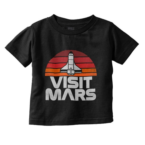 Vintage Visit Mars Space Rocketship Toddler Boy Girl T Shirt Infant Toddler Brisco Brands 6M
