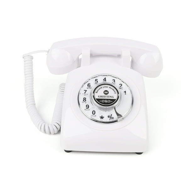 Vintage Voice Recording Guest Book Telephone Audio Guest Book Phone for Weddings, Bridal Showers, Anniversaries & Special Events, Retro Wedding Voice Recorder,USB Rechargeable, Wedding Gift (White)
