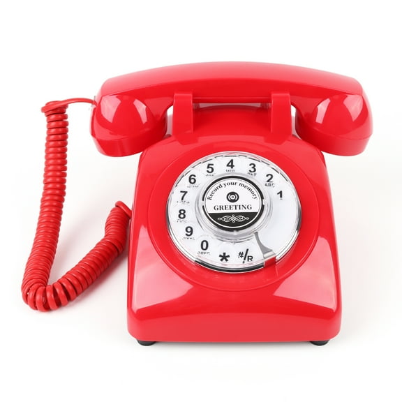 Vintage Voice Recording Guest Book Telephone Audio Guest Book Phone for Weddings, Bridal Showers, Anniversaries & Special Events, Retro Wedding Voice Recorder,USB Rechargeable, Wedding Gift (Red)