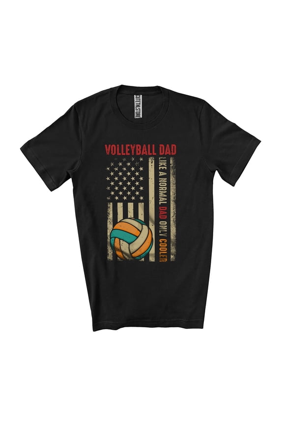 Vintage Volleyball Dad Definition Only Cooler; Joyful Father's Day US Flag; Volleyball Player Unisex T-Shirt