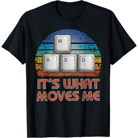Vintage WASD PC Gamer T-Shirt - Classic Fit, Short Sleeve, Black - Gift for Men & Boys mens t shirt,black,women,funny,misfits,men,journey