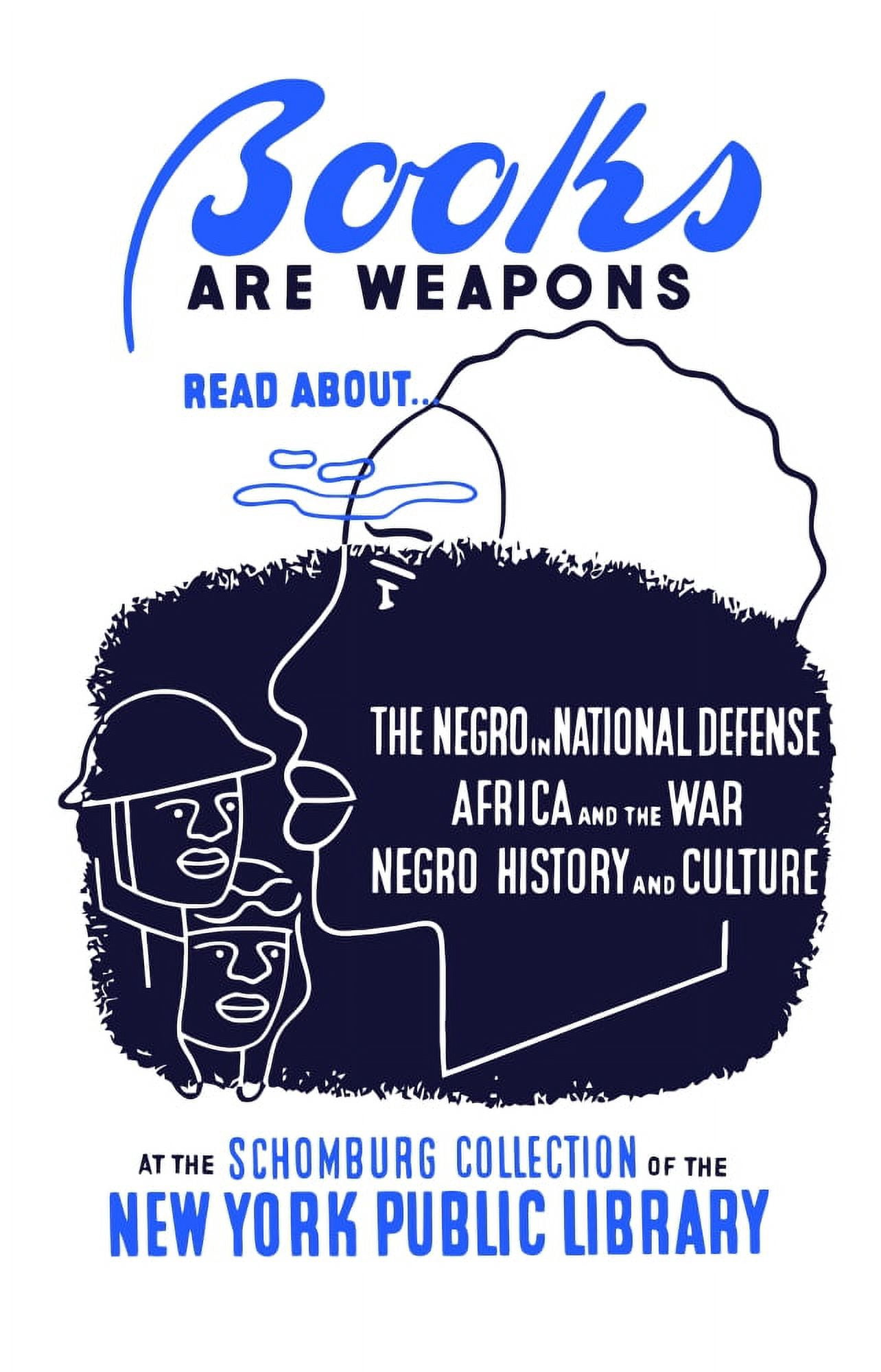 Vintage WPA poster showing the outline of a man thinking a soldier and a fighter pilot Canvas Art - John ParrotStocktrek Images (23 x 36)