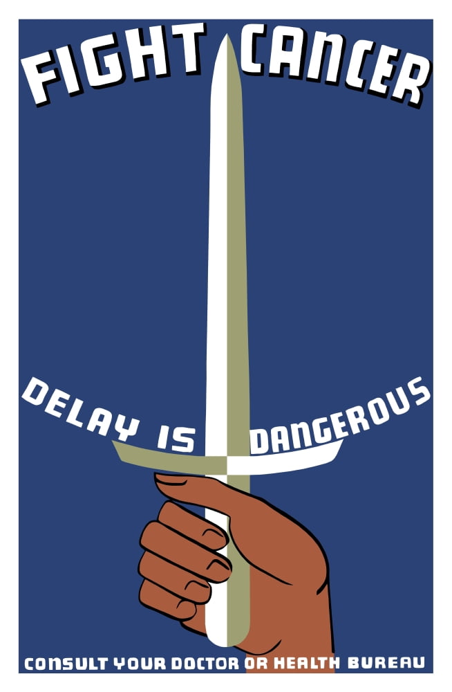Vintage WPA propaganda poster featuring a hand holding a sword Canvas Art - John ParrotStocktrek Images (12 x 18)