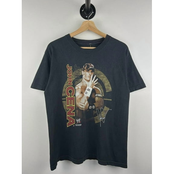 Vintage WWE John Cena You Cant See Me Black Tee,Black Color,Size XL