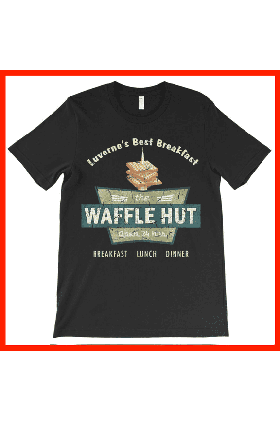 Vintage Waffle Hut Diner T-Shirt - Luverne's Best Breakfast Retro Graphic Tee AH021, Premium for Unisex - Extended Sizes Up to 5XL
