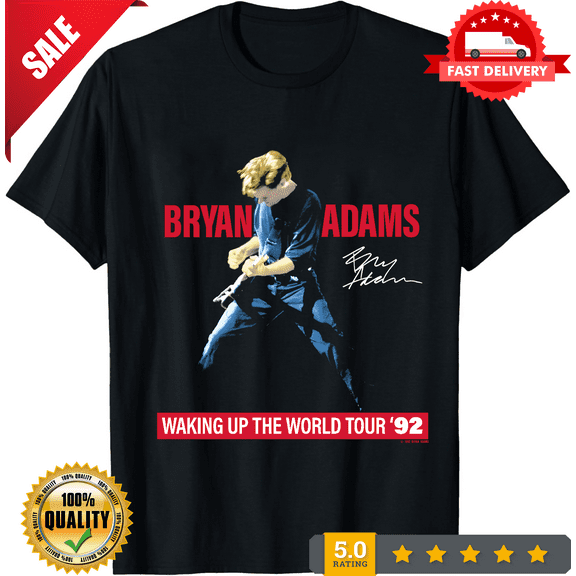 Vintage Waking up The World Tour Bryan Adams Shirt Black Unisex S-4XL, LIMITED EDITION-TH67920