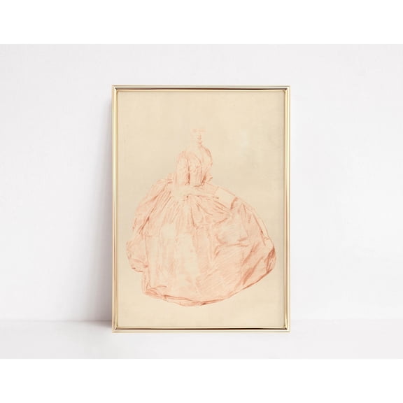 Vintage Wall Art Antique Pink Girly Poster Romantic Light Academia Decor Poster, Unframed Poster Size 8x12