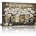 thumbnail image 1 of Vintage Butterfly & Daisy Canvas Wall Art, Christian Wall Decor, Ready to Hang Artwork for Living Room, Bedroom, Bathroom, Office Home Decoration, 1 of 6