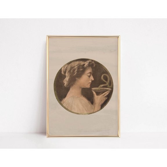 Vintage Wall Art Victorian Light Academia Decor Snake Moody Poster, Unframed Poster Size 8x12