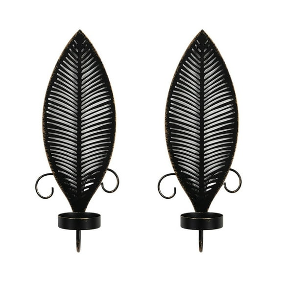 Vintage Wall Candle Holder Candlestick Leaf Shape Unique Candle Sconce Candleholders For Home Party Decoration 2PCS