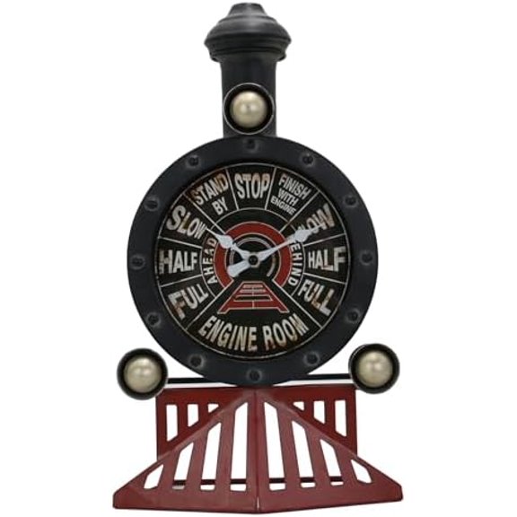 Vintage Wall Clock Train Gifts for Men Metal Steam Engine Steampunk Wall Decor Industrial Decor Man Cave Wall Decor$$Home Decor, Kitchen, & Other