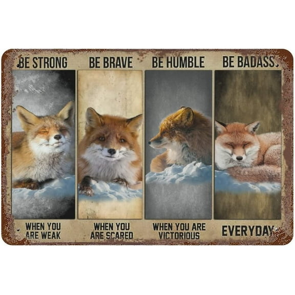 Vintage Wall Decor Bunny Fox Poster,Motivational Quote,Vintage Wall Art,Home Decor Retro Tin Signs,Kitchen Decor Vintage Metal Tin Sign,Wall Decor for Bars,Restaurant,Beer,Cafes 12"x8"