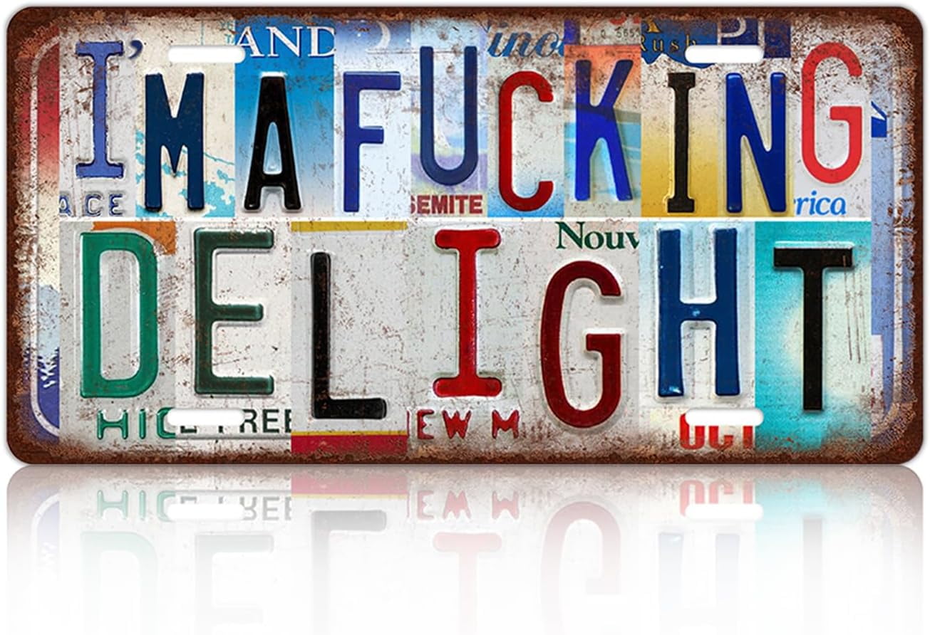 Vintage Wall Decor Never Late In a V8 License Plate Metal Sign Tin Signs Poster