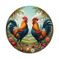 thumbnail image 1 of Vintage Wall Decor Rooster Chicken Farm Wall Plaque Sign Round Metal Tin Sign Round Welcome Door Hanging, Suitable for Home Garden Kitchen Bar Cafe Restaurant Garage Wall Decor 8x8 Inch, 1 of 8