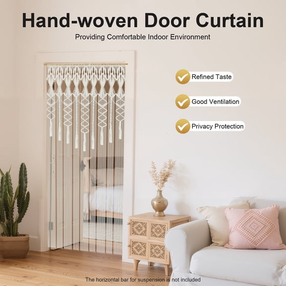 Vintage Wall Hanging Boho Backdrop Door Window Curtain Decoration Handmade Macrame for Door Curtains