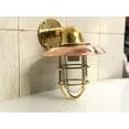thumbnail image 1 of Vintage Wall Light Revivals Brass Swan Neck Passageway Lamp with Copper Shade, 1 of 5