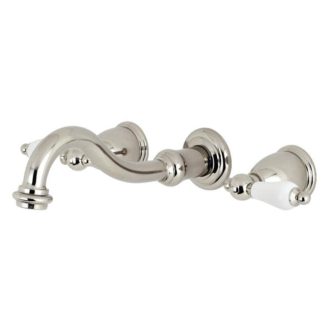 Elegant Oil Rubbed Bronze Wall Mount Bathroom Faucet with Lever Handles
