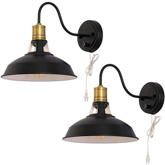 Vintage Wall Sconce with Plug in,Industrial Rustic Wall Lamp,Dimmable Retro Metal Wall Light Fixture for Corridor Cafe Bar Home Brass Nightstand Lighting,B