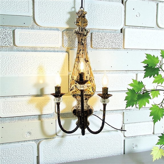 Vintage Wall Sconce with Distressed Finish and Three Light Bulbs, Elegant Rustic Home Lighting Fixture, 1pc