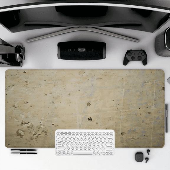 Vintage Wall Texture Mouse Pad 35.4 x 15.8 inches Rubber Desk Mat for Office and Home Use