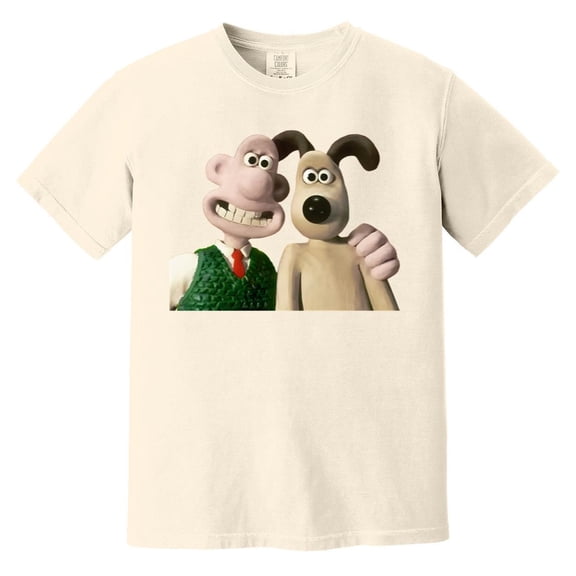 Vintage Wallace And Gromit Aardman Animation Fan Graphic Comfort Color T-Shirt