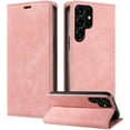 thumbnail image 1 of Vintage Wallet Stand Phone Case for Samsung Galaxy A04 S A14 A34 A54 5G 4G, Magnetic Closure Card Holder Back Cover, Business Skin-Friendly Protective Shell(Pink,A04S), 1 of 8