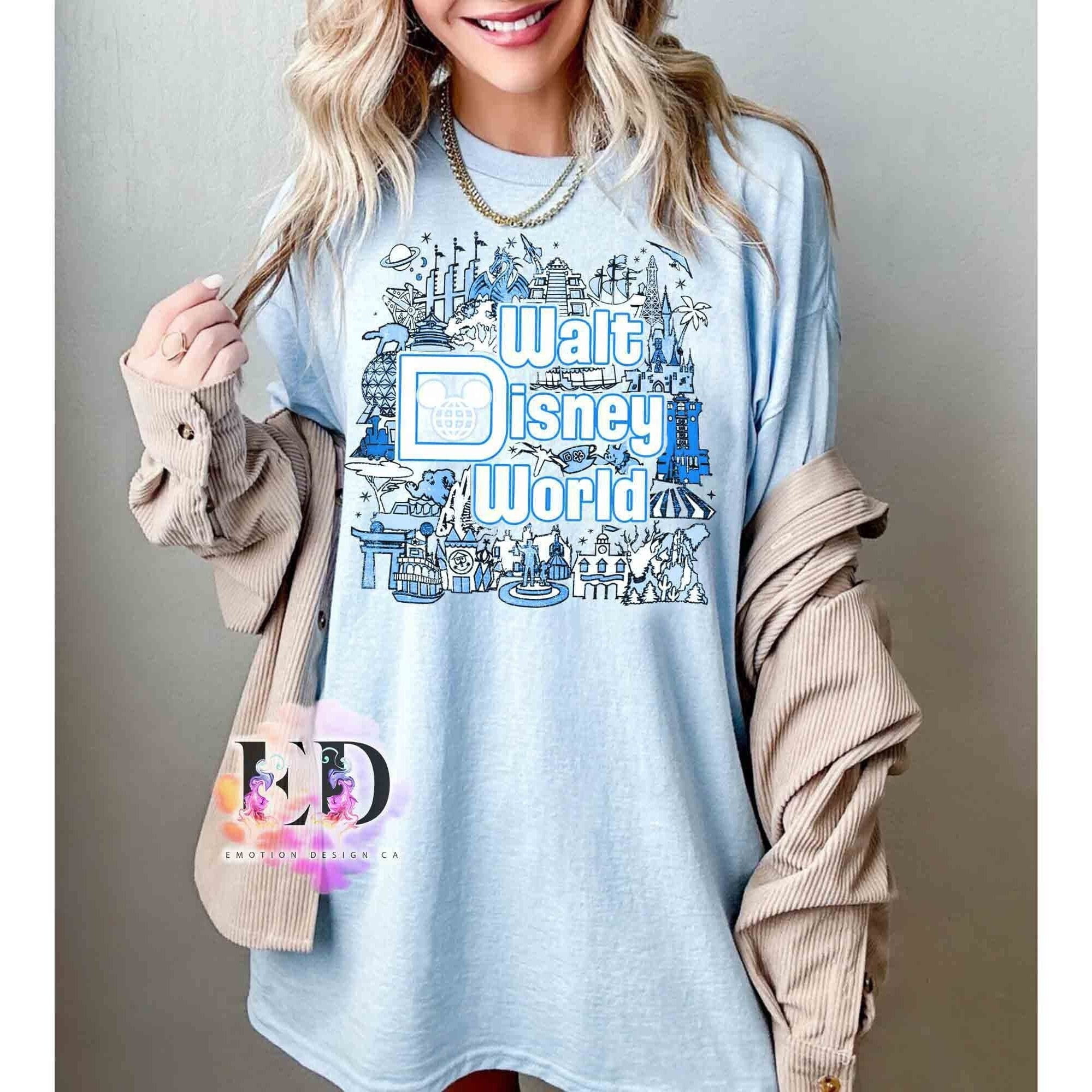 Vintage Walt Disney World Blue Tshirt, Disneyworld Mickey and Friends