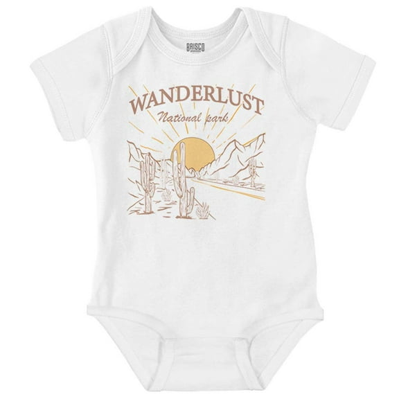 Vintage Wanderlust National Park Romper Boys or Girls Infant Baby Brisco Brands 12M