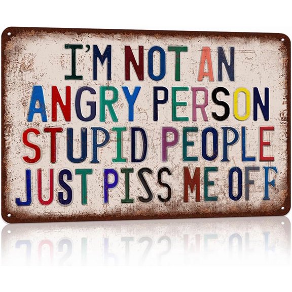 Vintage Warning Wall Decor Funny Metal Tin Signs Garage Bar Decorations - Not Responsible For Injuries Or Accidents(Seriously,Don't Be Stupid)